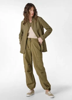 DEHA Pantaloni*Pantalone Cargo In Popeline Verde