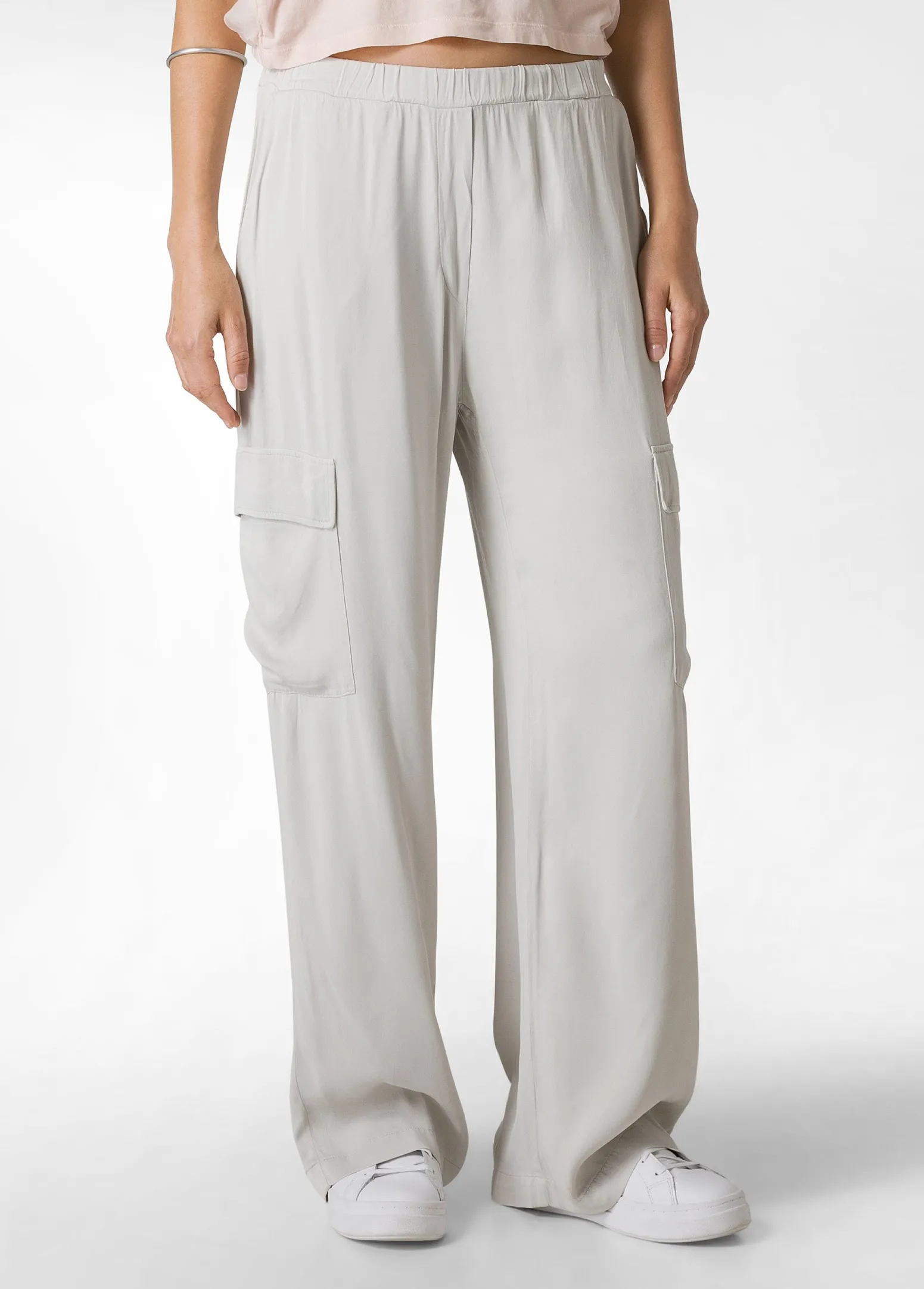 DEHA Pantaloni*Pantalone Cargo In Raso Grigio