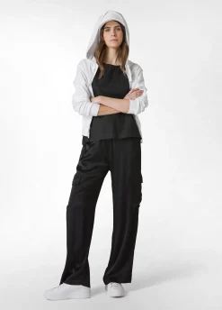 DEHA Pantaloni*Pantalone Cargo In Raso Nero
