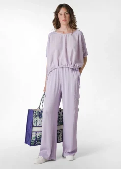 DEHA Pantaloni*Pantalone Cargo In Raso Viola