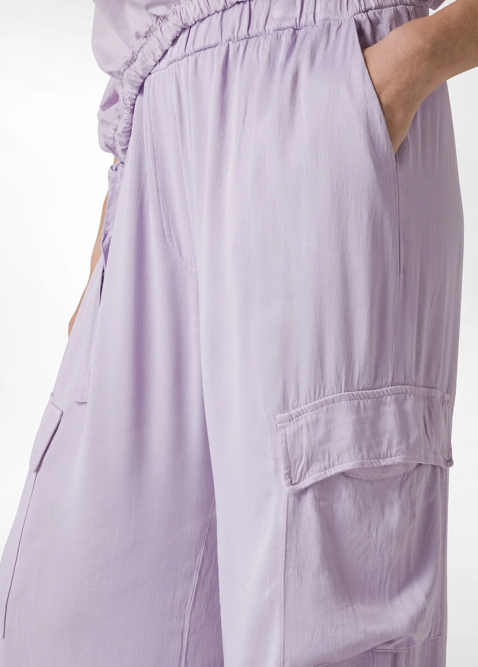 DEHA Pantaloni*Pantalone Cargo In Raso Viola