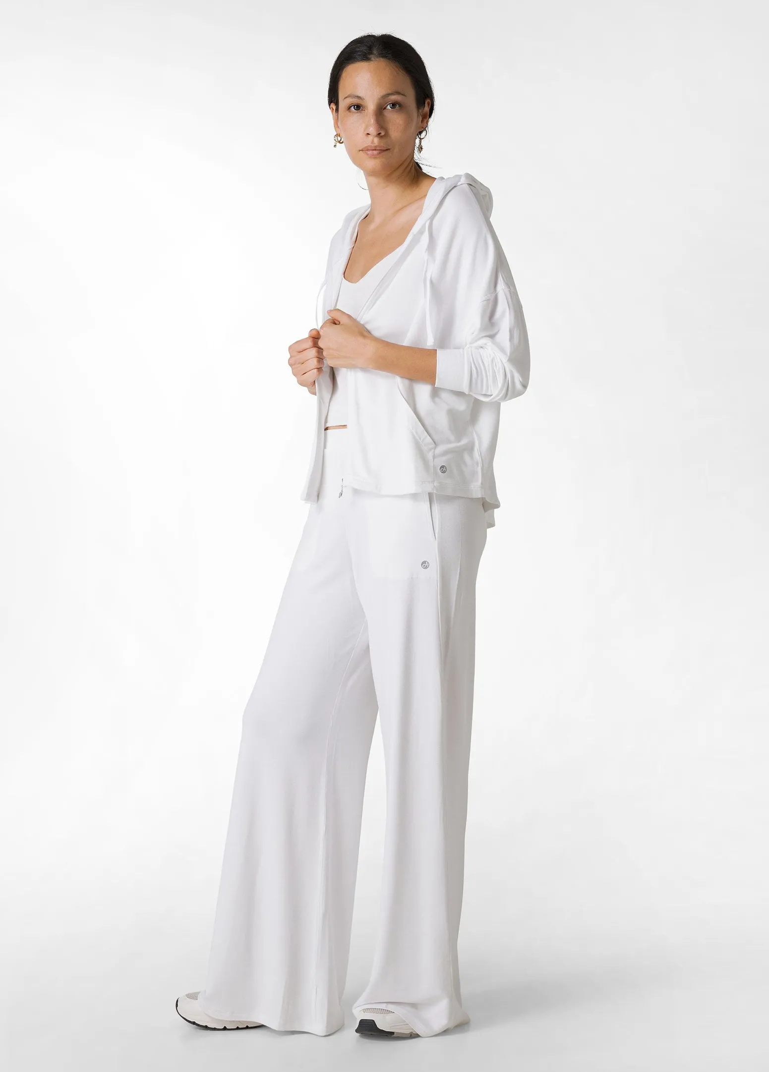 DEHA Pantaloni*Pantalone Comfort Di Viscosa Gamba Larga Bianco
