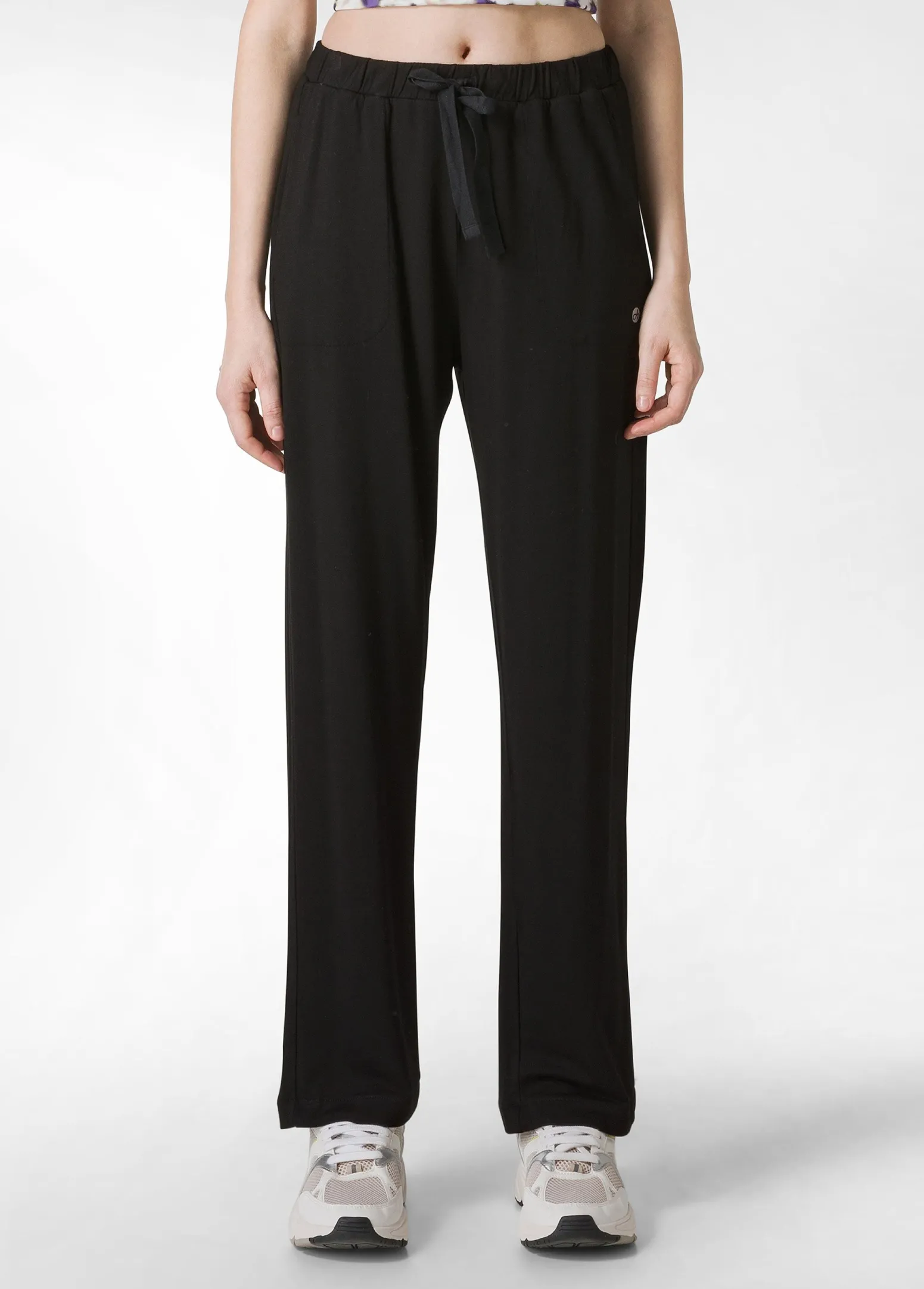 DEHA Pantaloni*Pantalone Comfort Di Viscosa Gamba Dritta Nero