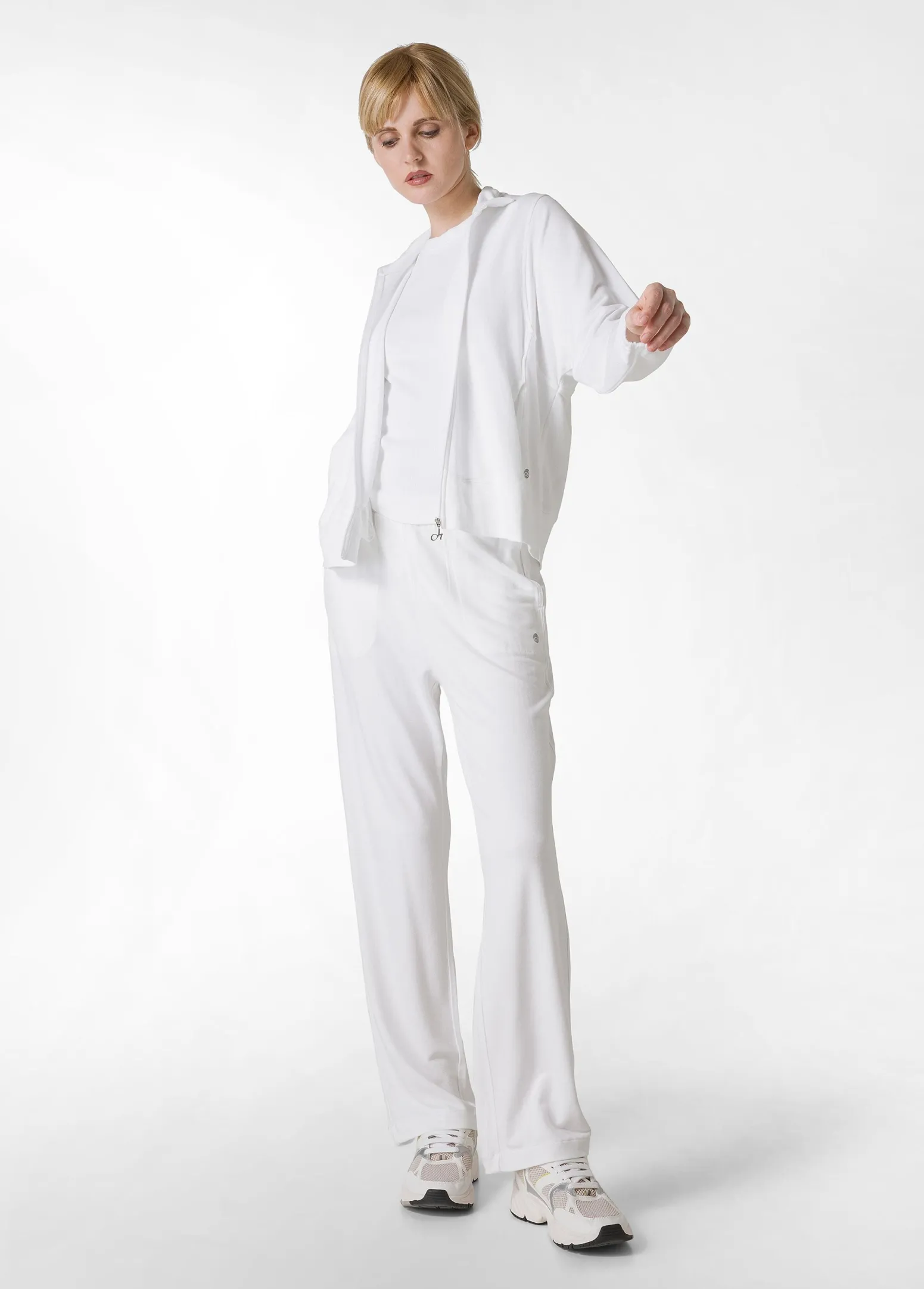 DEHA Pantaloni*Pantalone Comfort Di Viscosa Gamba Dritta Bianco