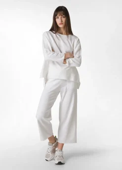 DEHA Pantaloni*Pantalone Cropped In Maglia Bianco