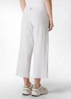 DEHA Pantaloni*Pantalone Cropped In Maglia Bianco