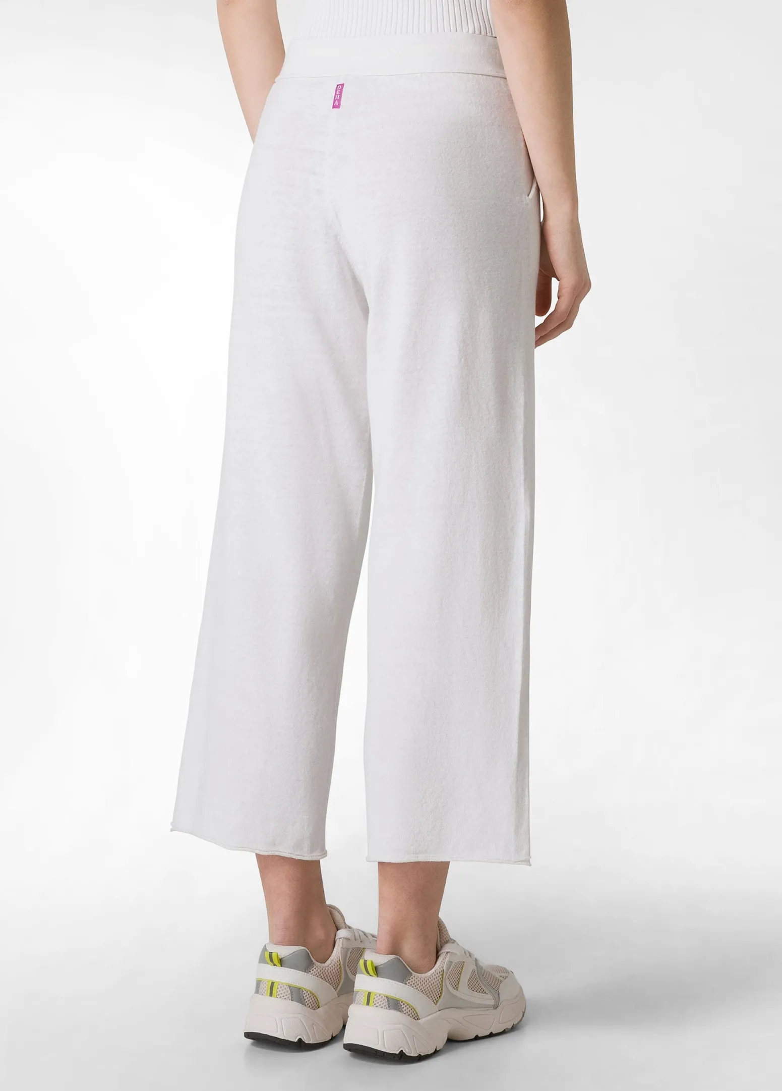 DEHA Pantaloni*Pantalone Cropped In Maglia Bianco