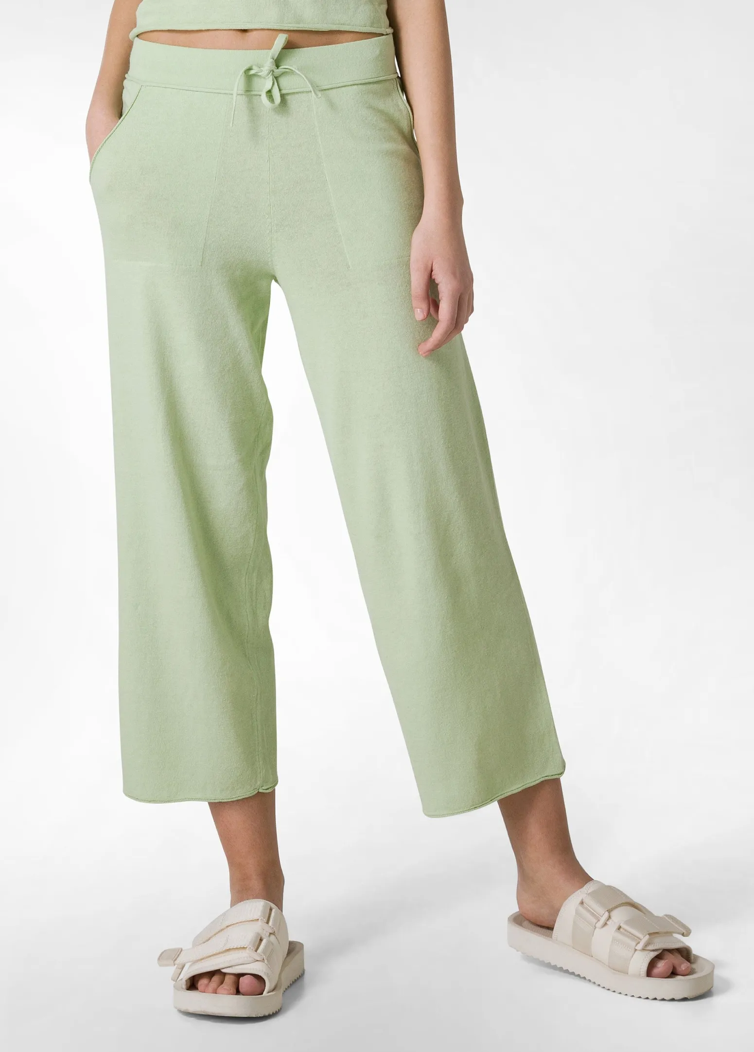 DEHA Pantaloni*Pantalone Cropped In Maglia Verde