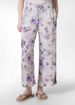 DEHA Pantaloni*Pantalone Cropped In Raso Stampato Viola
