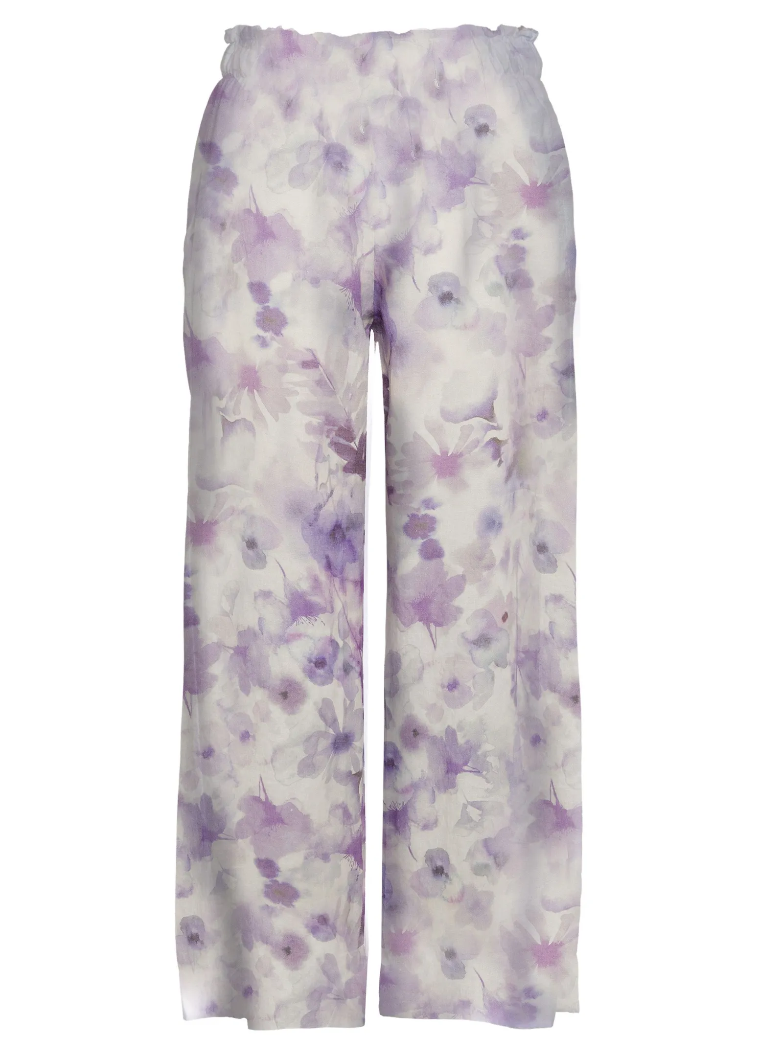 DEHA Pantaloni*Pantalone Cropped In Raso Stampato Viola