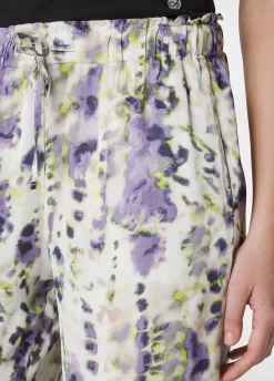 DEHA Pantaloni*Pantalone Cropped In Raso Stampato Viola