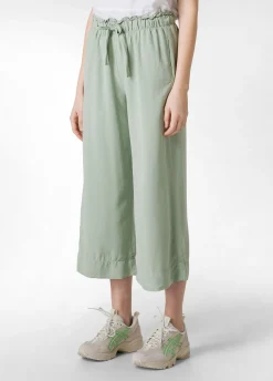 DEHA Pantaloni*Pantalone Cropped In Twill Tencel Verde