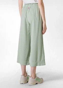DEHA Pantaloni*Pantalone Cropped In Twill Tencel Verde