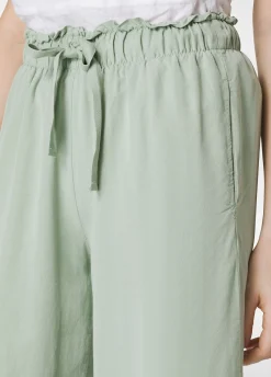 DEHA Pantaloni*Pantalone Cropped In Twill Tencel Verde