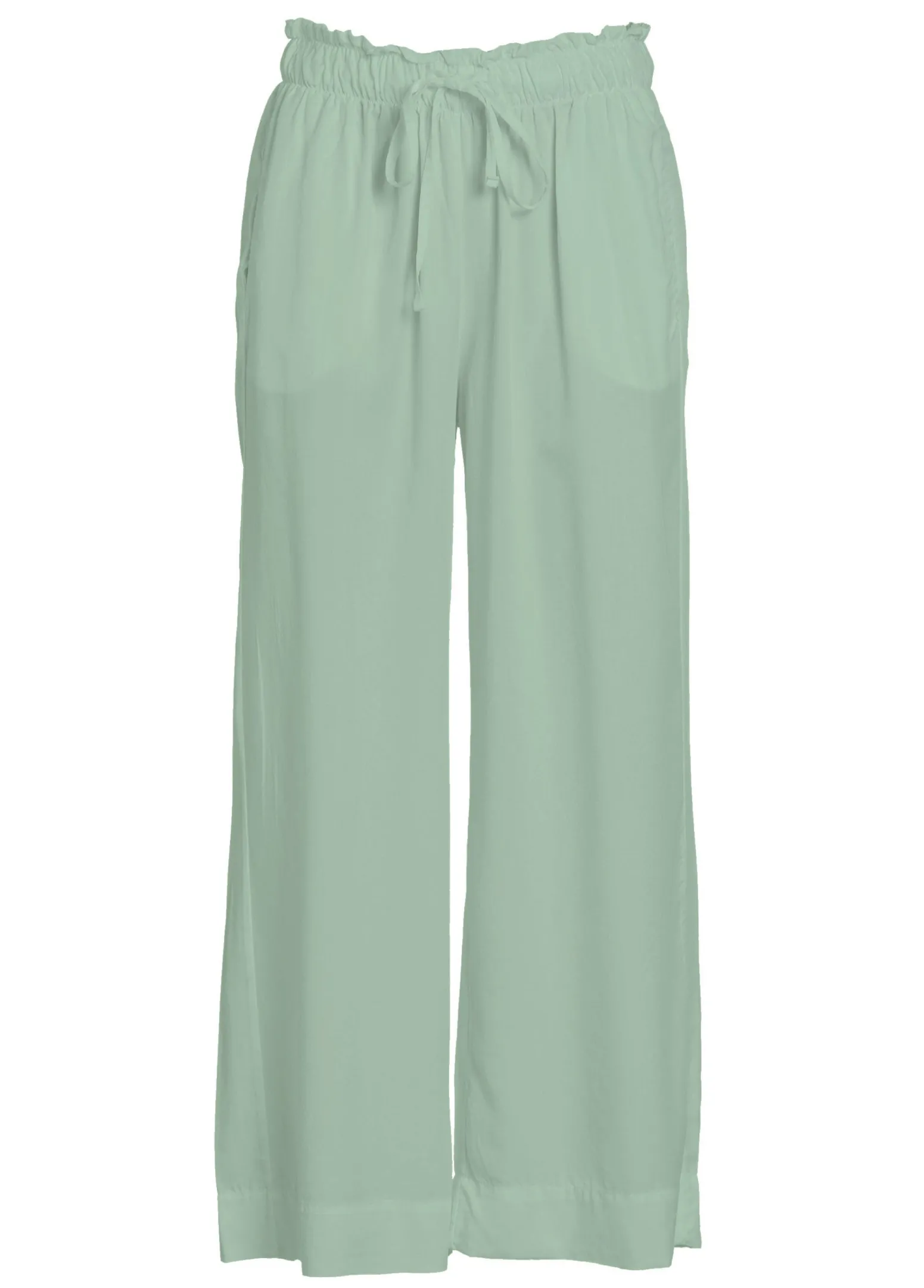 DEHA Pantaloni*Pantalone Cropped In Twill Tencel Verde