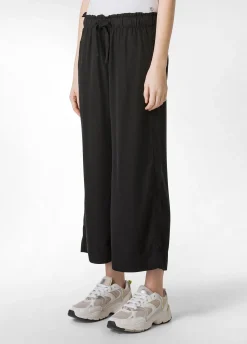 DEHA Pantaloni*Pantalone Cropped In Twill Tencel Nero