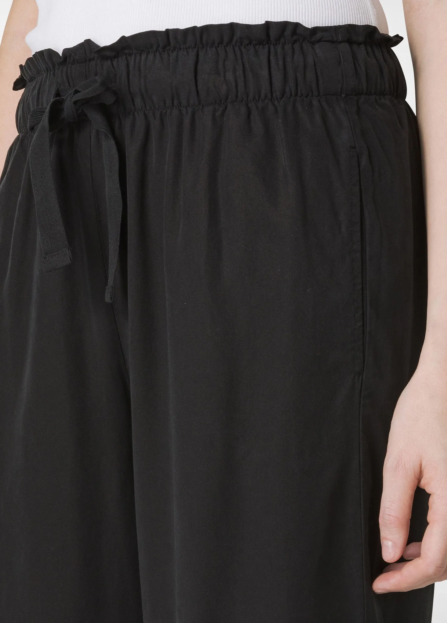 DEHA Pantaloni*Pantalone Cropped In Twill Tencel Nero
