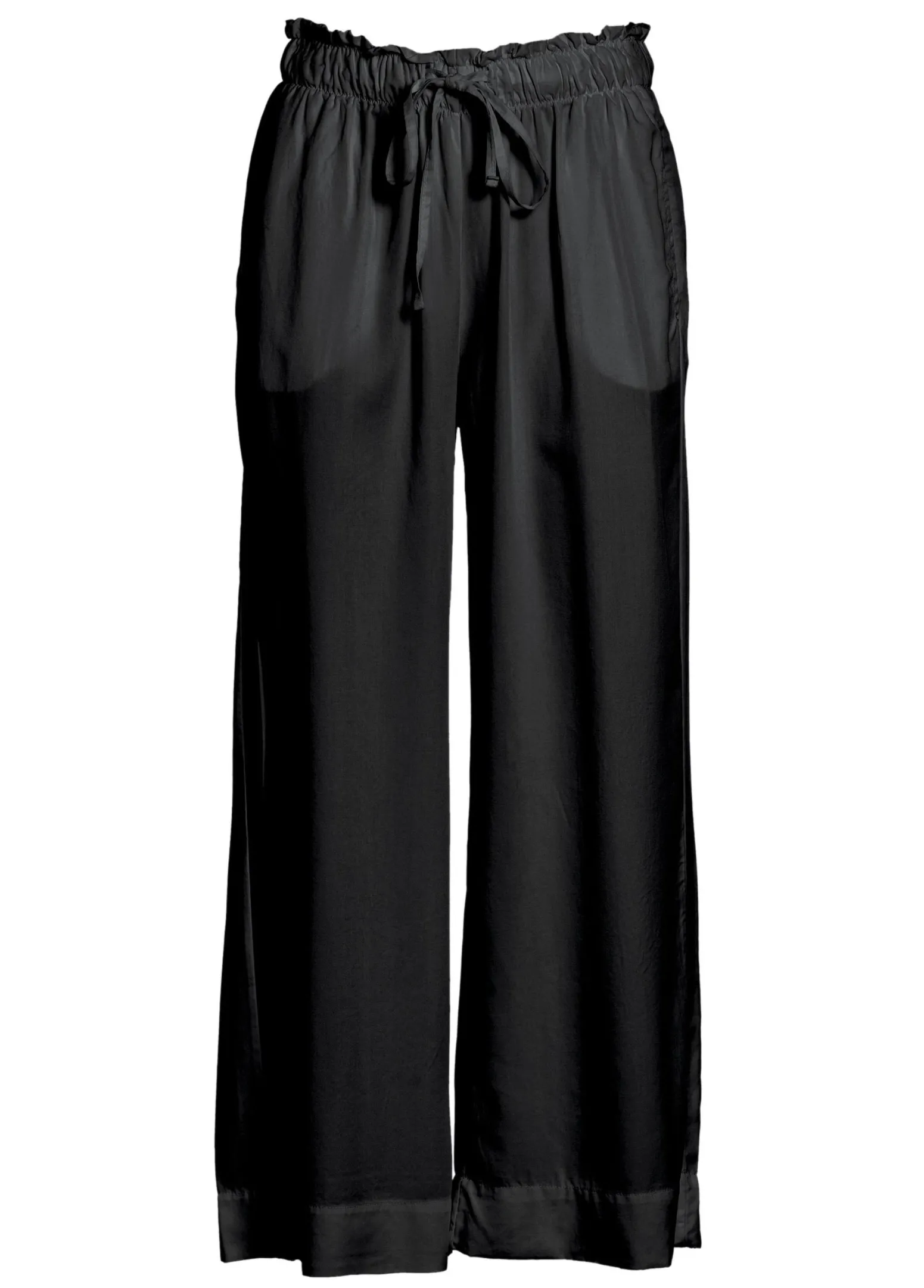 DEHA Pantaloni*Pantalone Cropped In Twill Tencel Nero