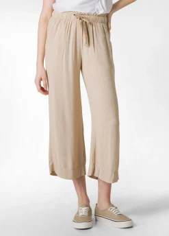 DEHA Pantaloni*Pantalone Cropped In Viscosa Crepe Beige