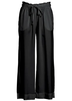 DEHA Pantaloni*Pantalone Cropped In Viscosa Crepe Nero