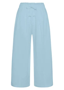 DEHA Pantaloni*Pantalone Cropped Misto Lino E Lyocell Blu