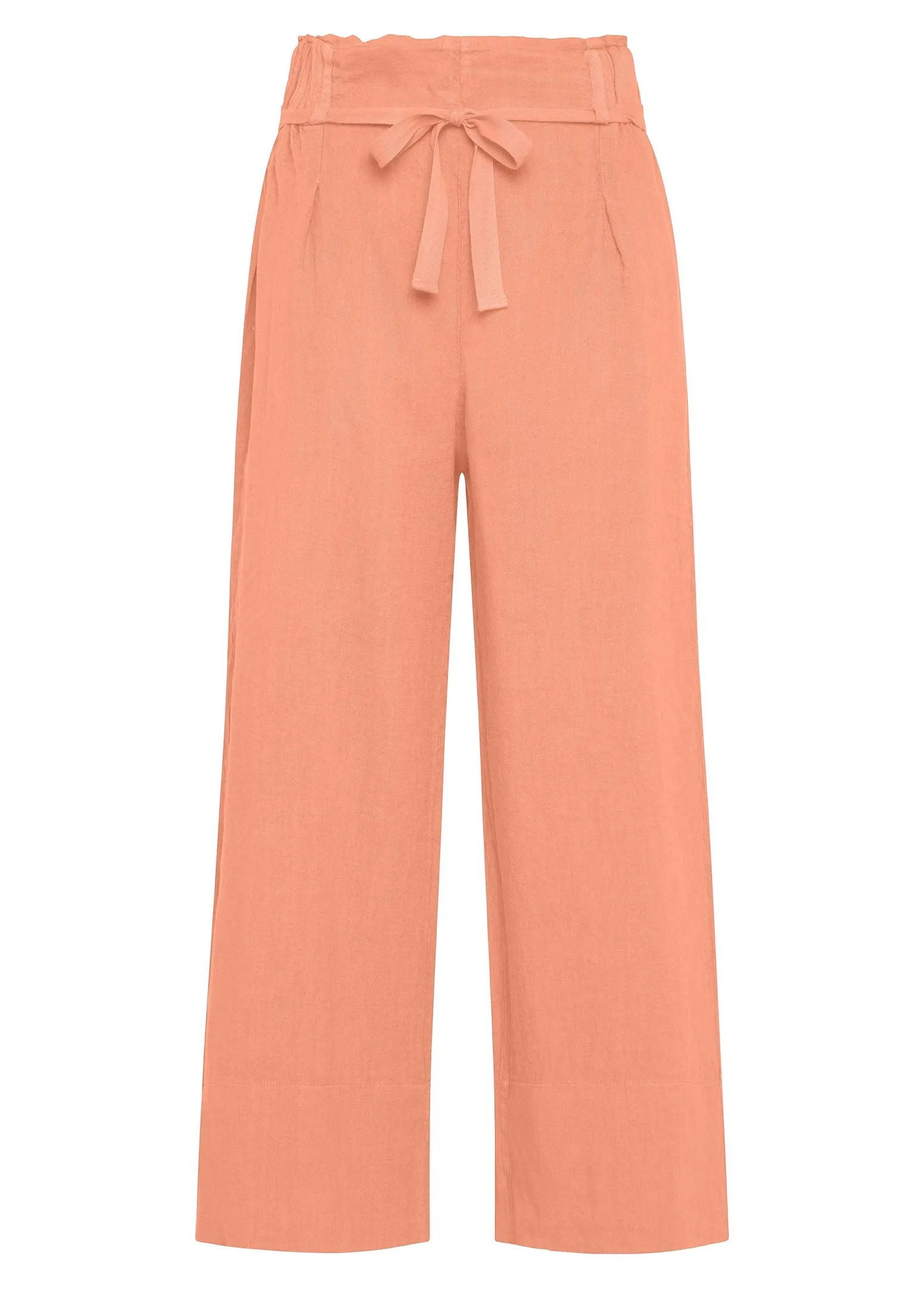 DEHA Pantaloni*Pantalone Cropped Vita Alta In Lino Arancio