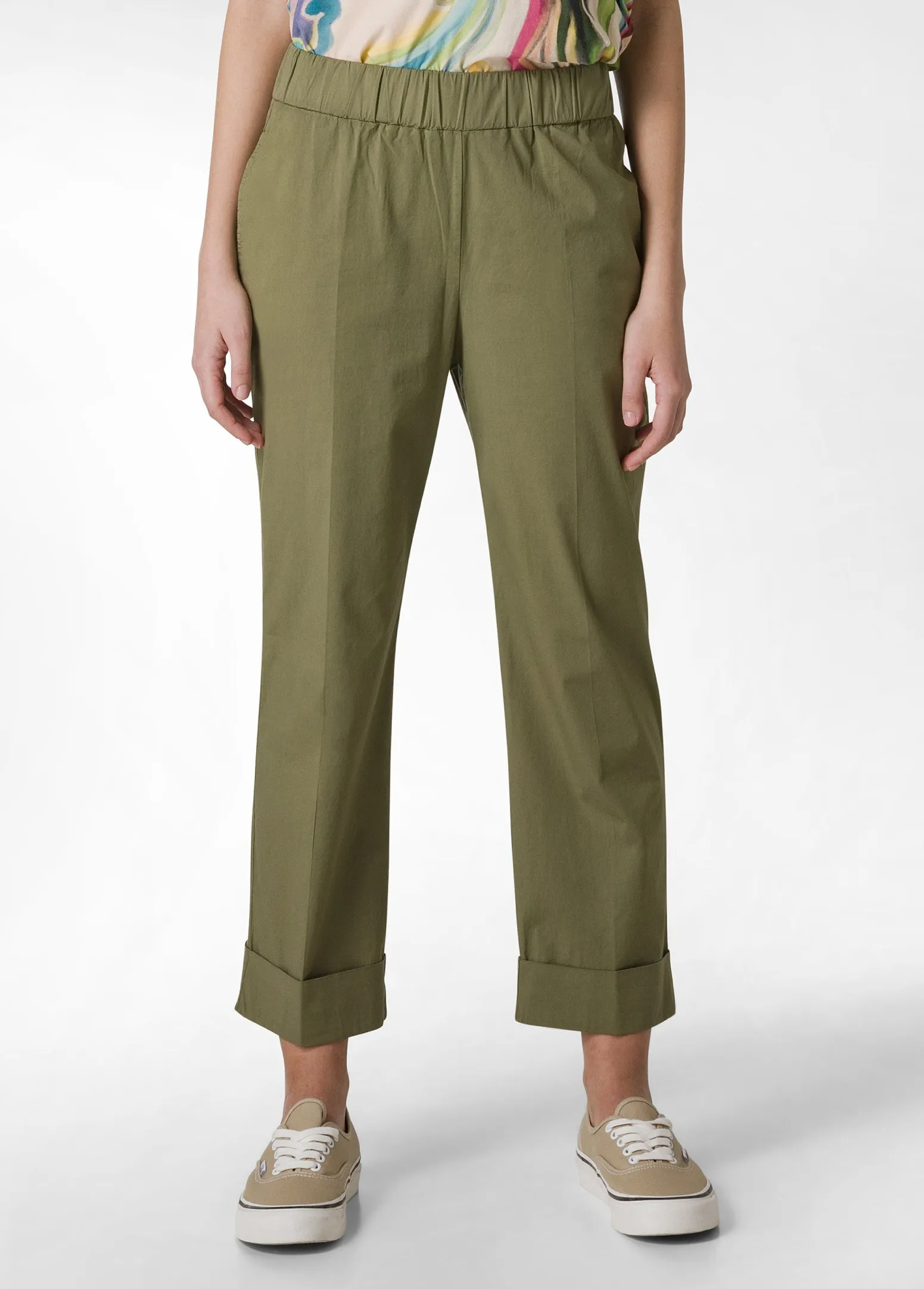 DEHA Pantaloni*Pantalone Dritto In Popeline Verde