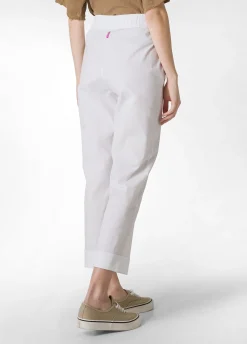DEHA Pantaloni*Pantalone Dritto In Popeline Bianco