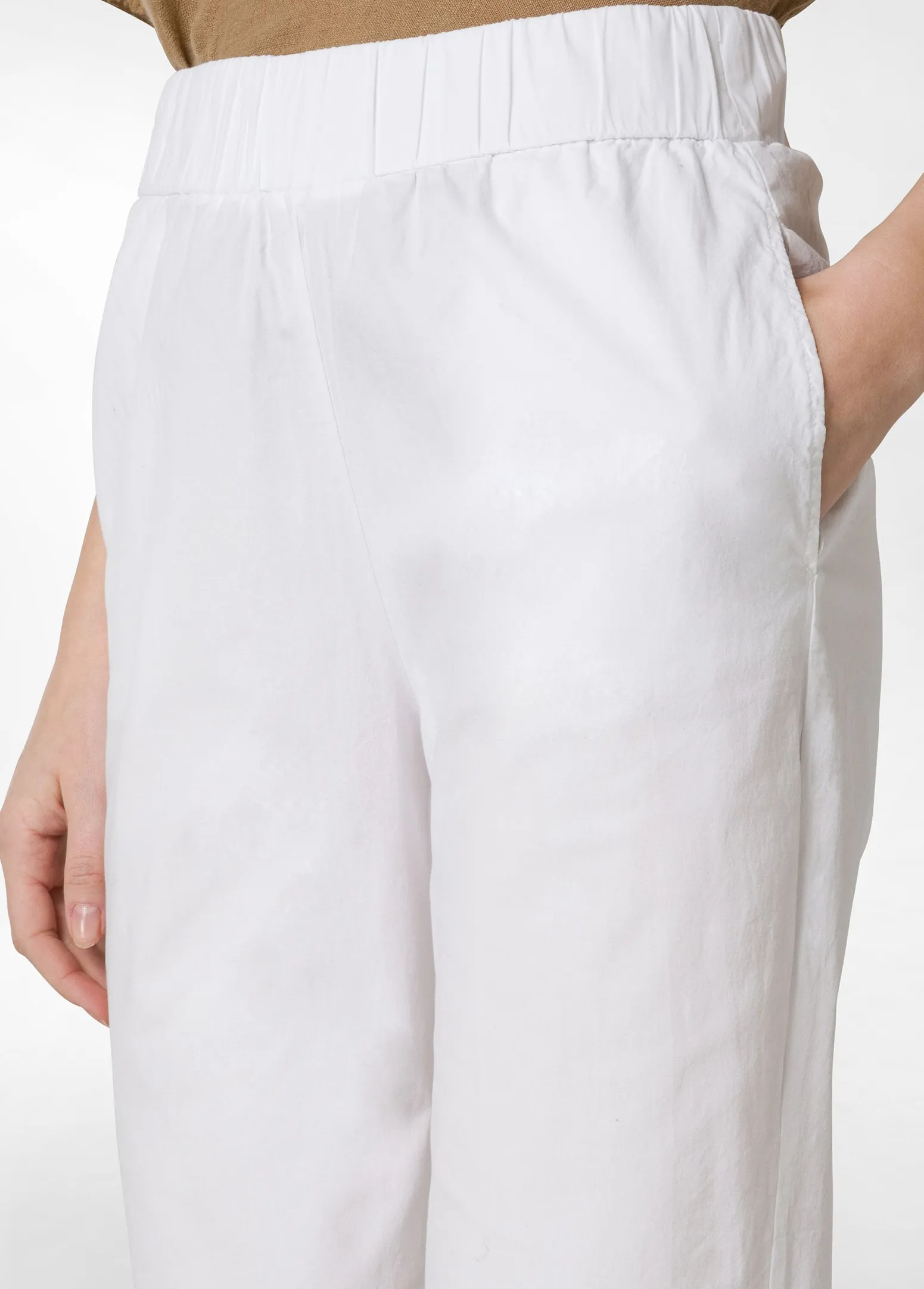 DEHA Pantaloni*Pantalone Dritto In Popeline Bianco