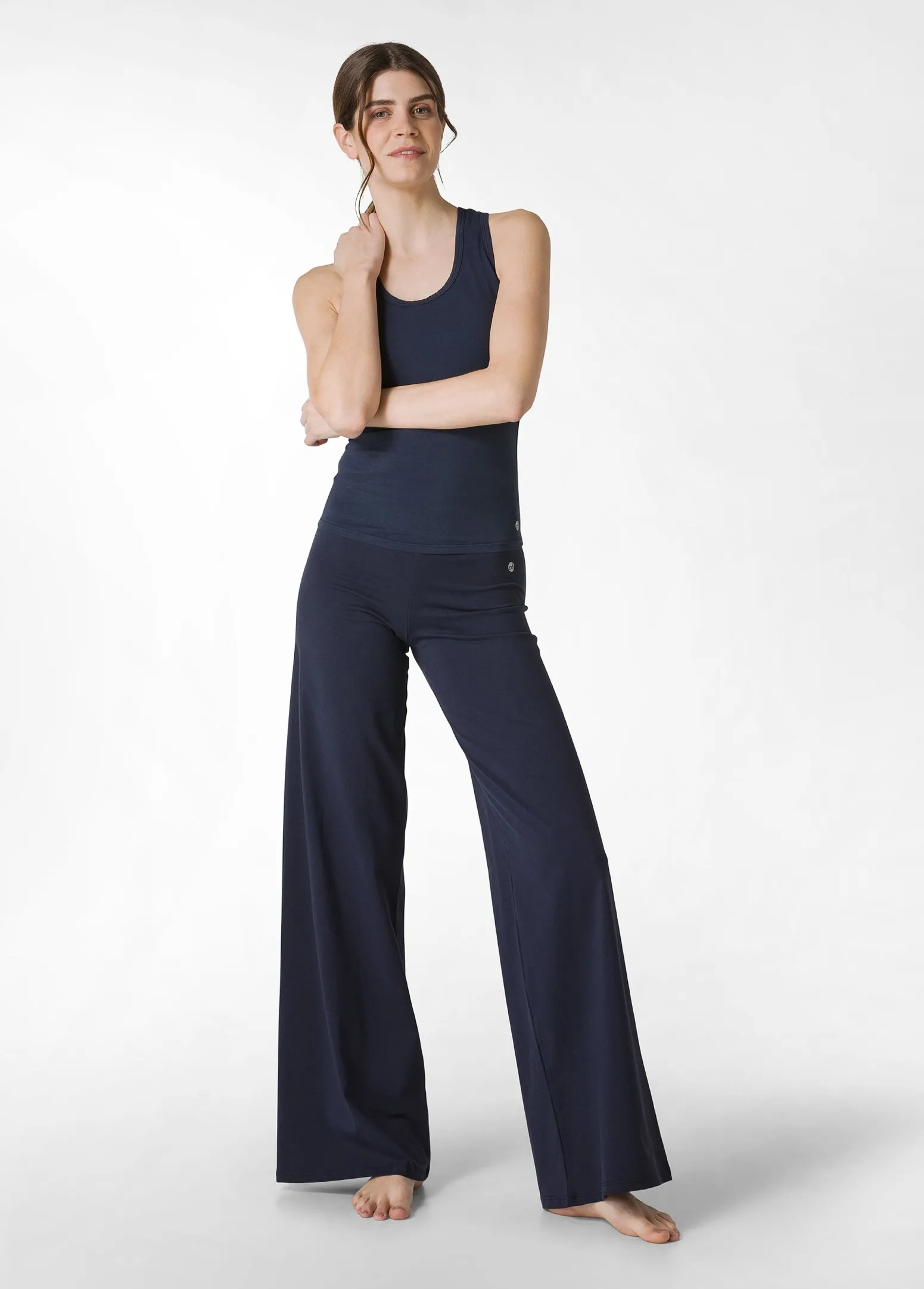DEHA Pantaloni*Pantalone Gamba Larga In Jersey Blu