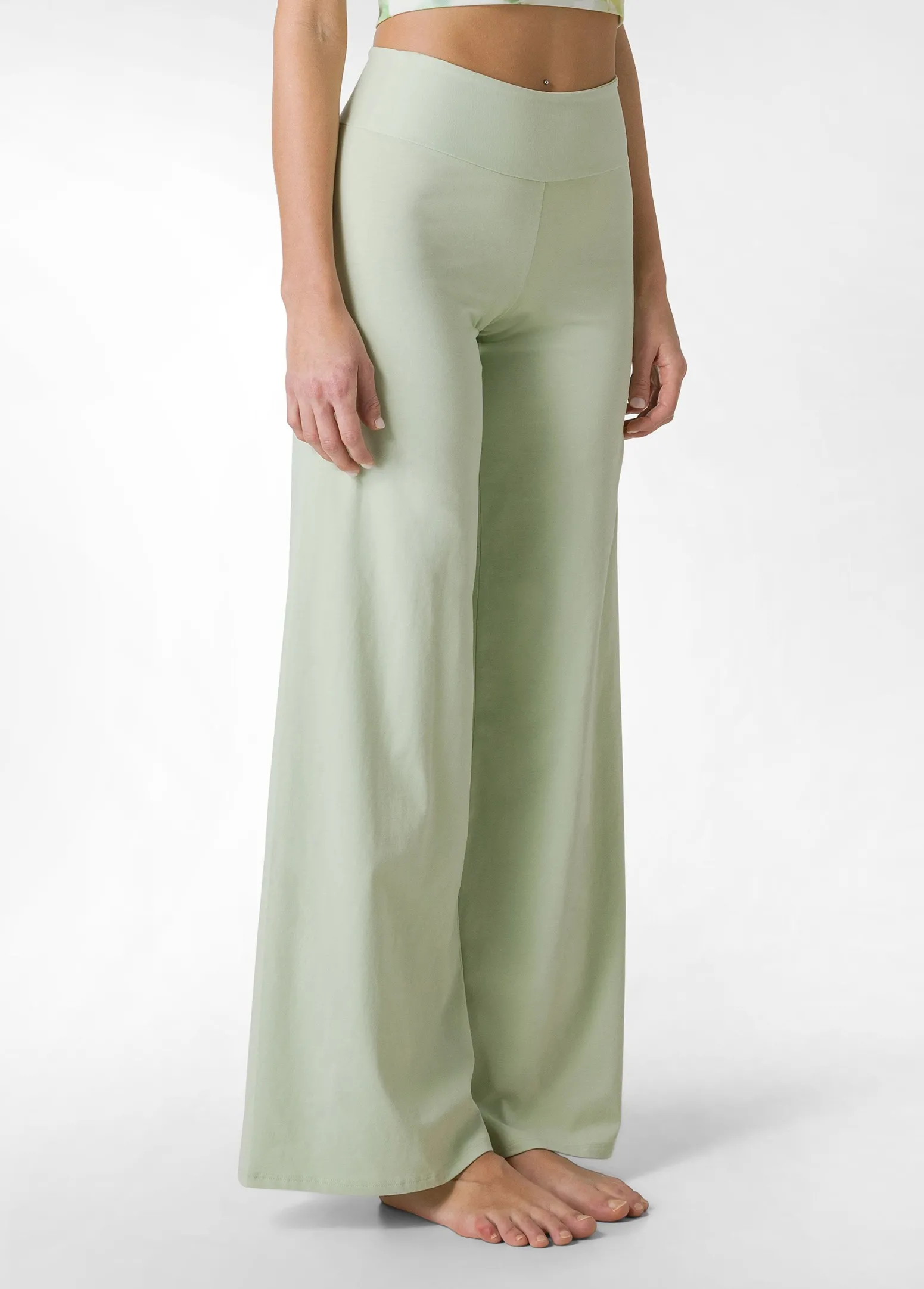 DEHA Pantaloni*Pantalone Gamba Larga In Jersey Verde