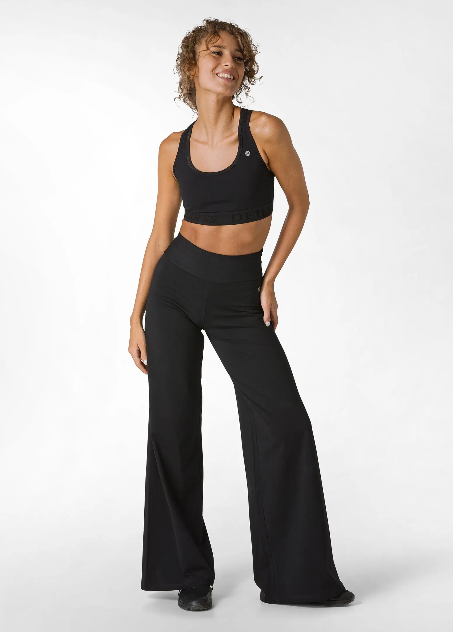 DEHA Pantaloni*Pantalone Gamba Larga In Jersey Nero