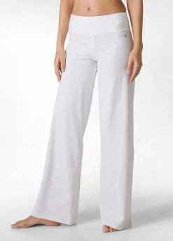 DEHA Pantaloni*Pantalone Gamba Larga In Jersey Bianco