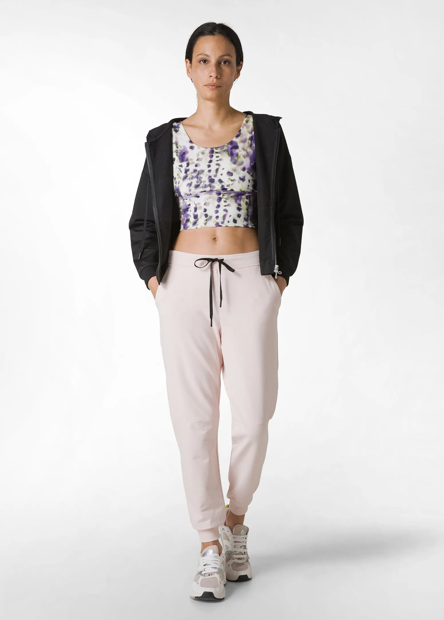 DEHA Pantaloni*Pantalone In Felpa Dettagli Neri Rosa