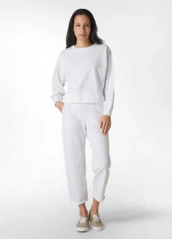 DEHA Pantaloni*Pantalone In Felpa Fiammata Vintage Bianco