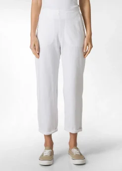 DEHA Pantaloni*Pantalone In Felpa Fiammata Vintage Bianco