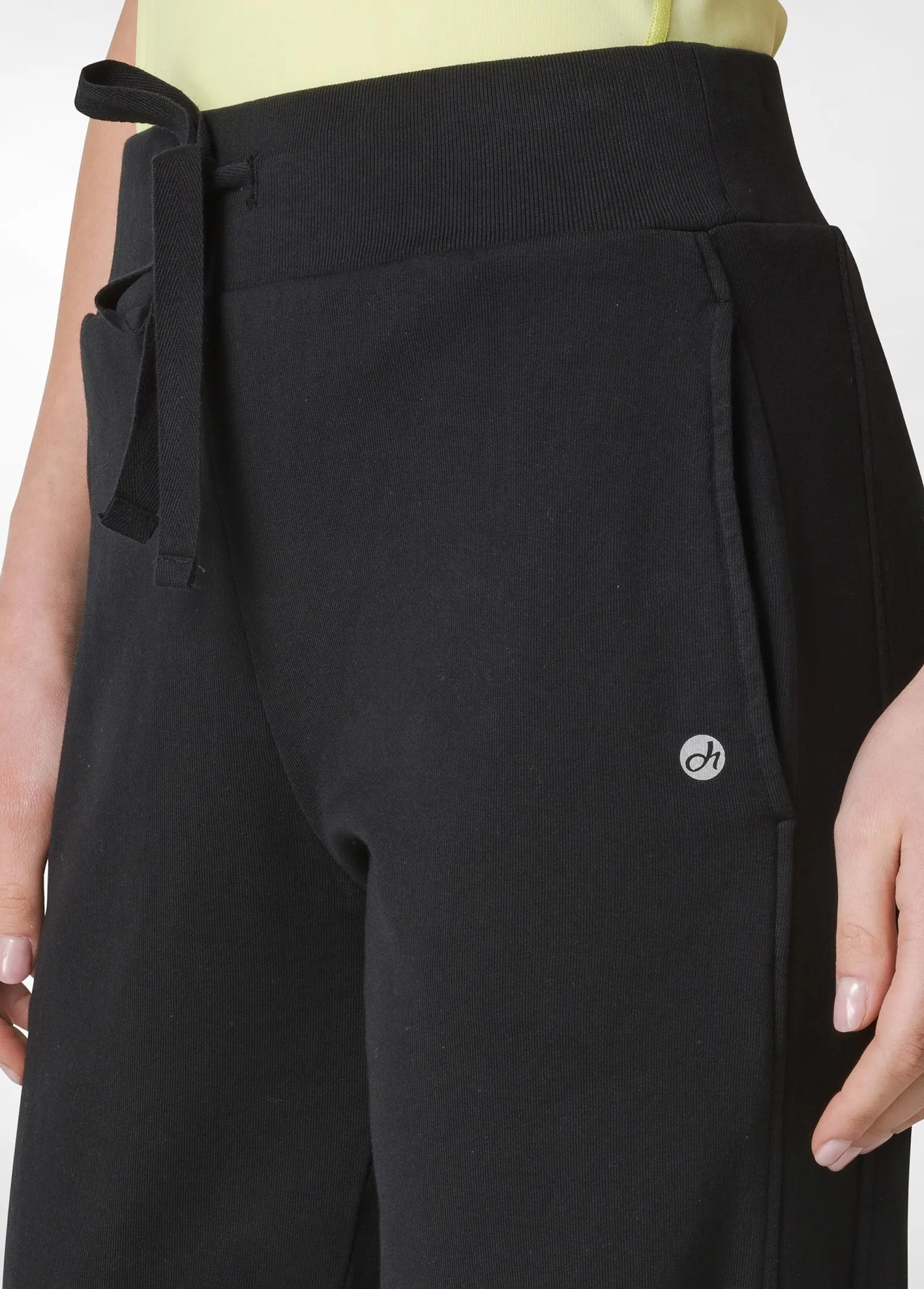 DEHA Pantaloni*Pantalone In Felpa Organica Con Costina Nero