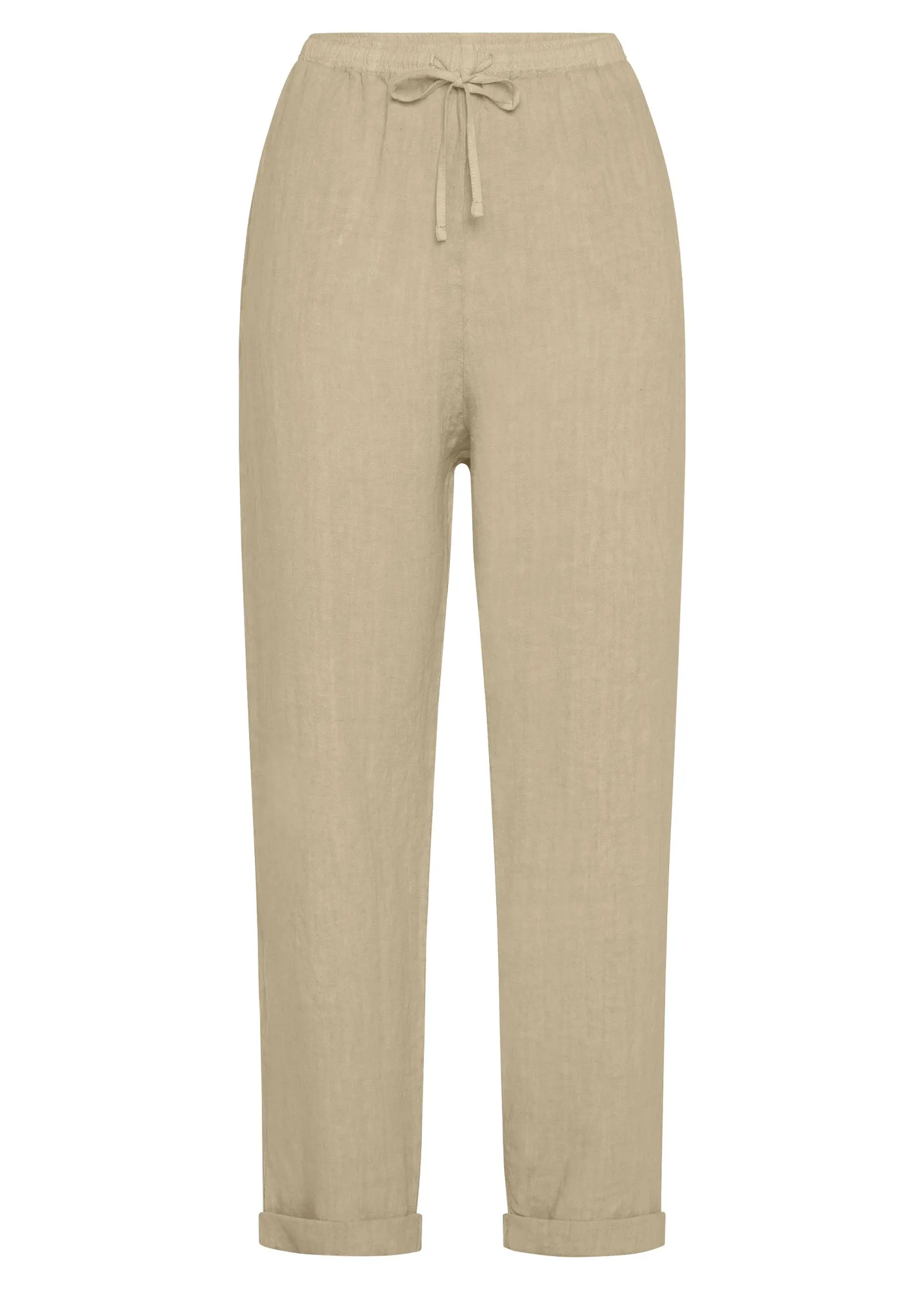 DEHA Pantaloni*Pantalone In Lino Con Coulisse Beige