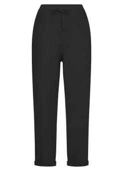 DEHA Pantaloni*Pantalone In Lino Con Coulisse Nero