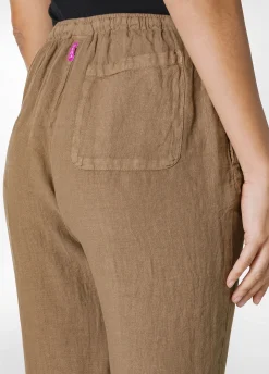 DEHA Pantaloni*Pantalone In Lino Con Coulisse Marrone
