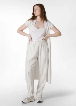 DEHA Pantaloni*Pantalone In Lino Gessato Bianco