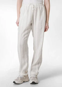 DEHA Pantaloni*Pantalone In Lino Gessato Bianco