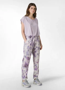 DEHA Pantaloni*Pantalone In Lino Stampato Viola