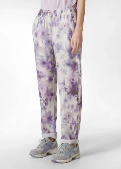 DEHA Pantaloni*Pantalone In Lino Stampato Viola