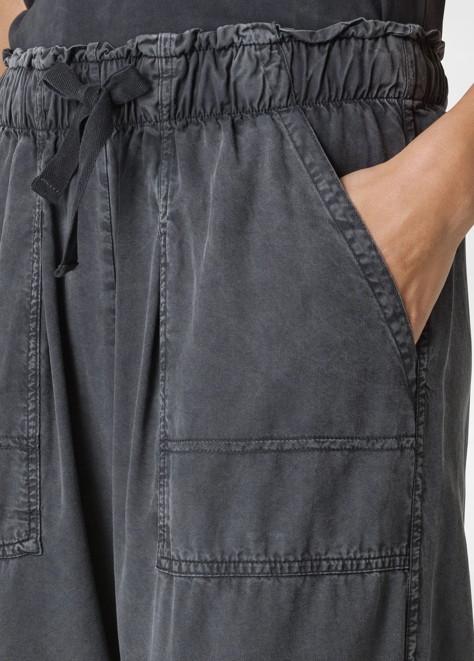 DEHA Pantaloni*Pantalone In Tencel Effetto Marmo Nero