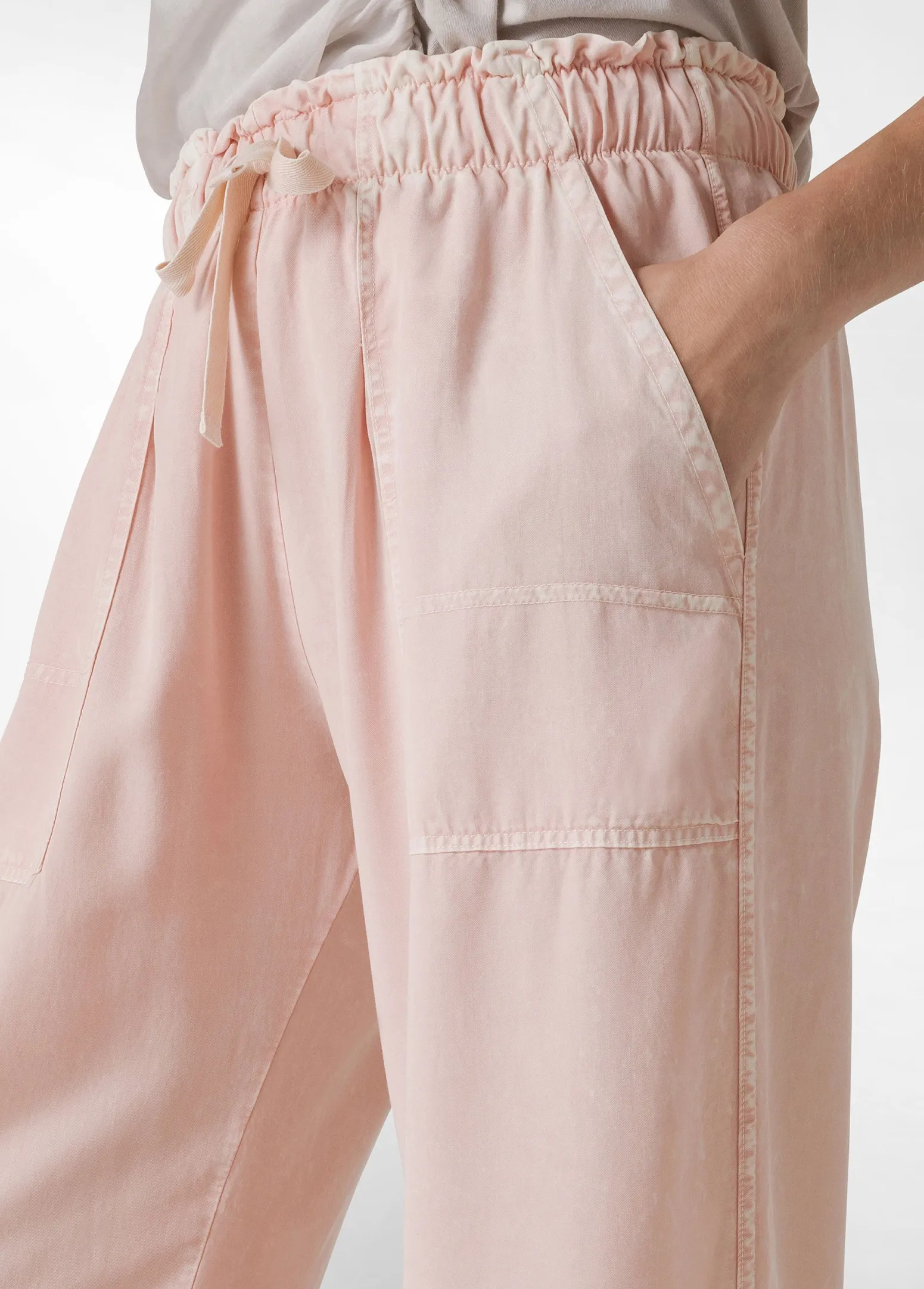 DEHA Pantaloni*Pantalone In Tencel Effetto Marmo Rosa