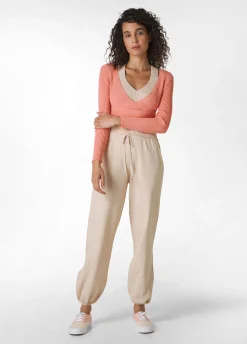 DEHA Pantaloni*Pantalone Jogger A Maglia Beige