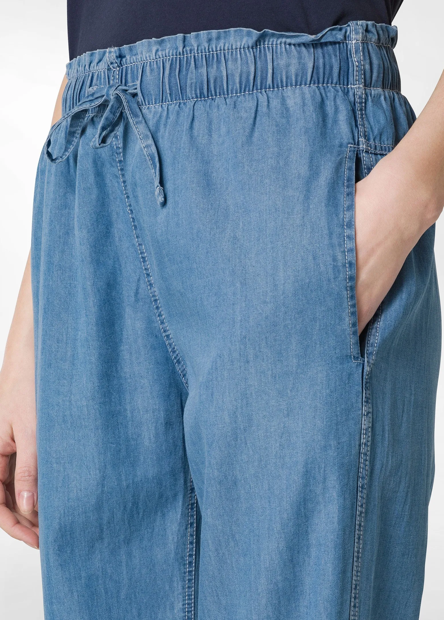 DEHA Pantaloni*Pantalone Jogger In Denim Lyocell Blu