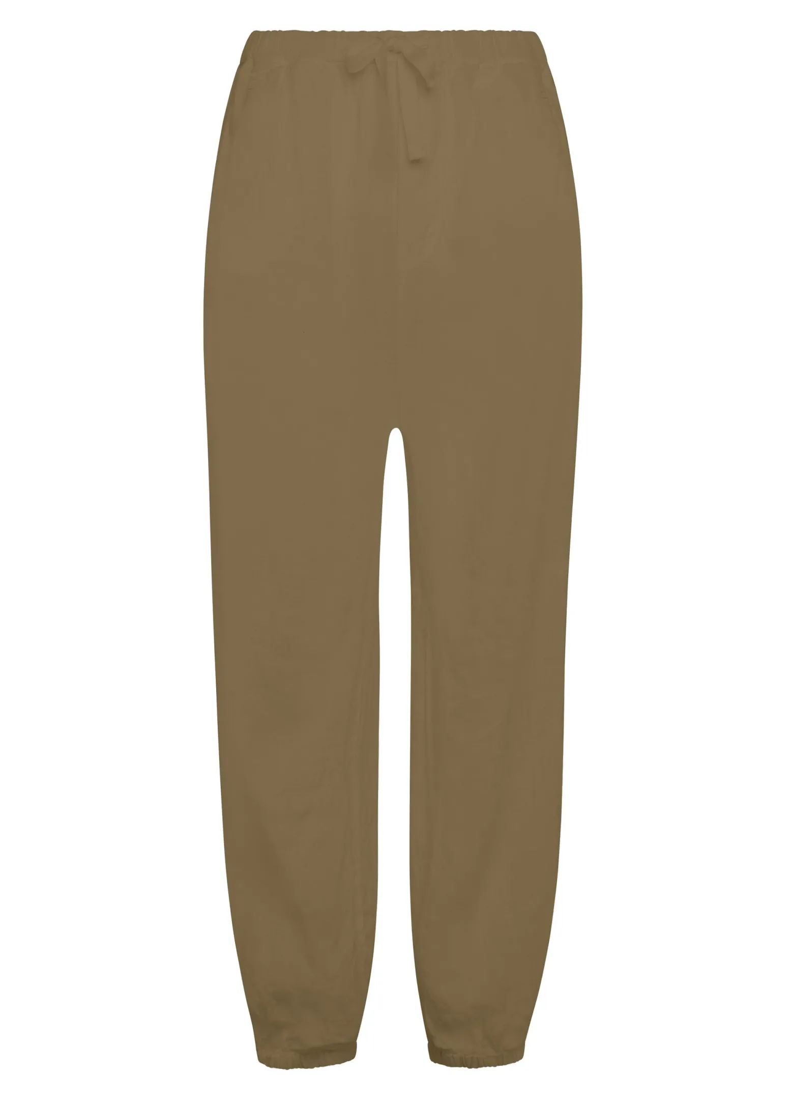 DEHA Pantaloni*Pantalone Jogger In Lino Marrone