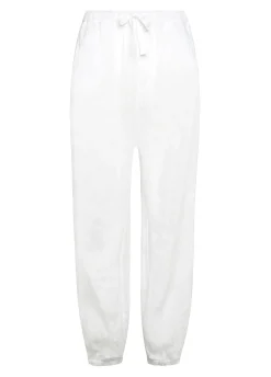 DEHA Pantaloni*Pantalone Jogger In Lino Bianco